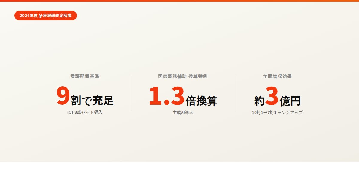 2026年度 診療報酬改定解説 — 医療AI活用で変わる病院経営